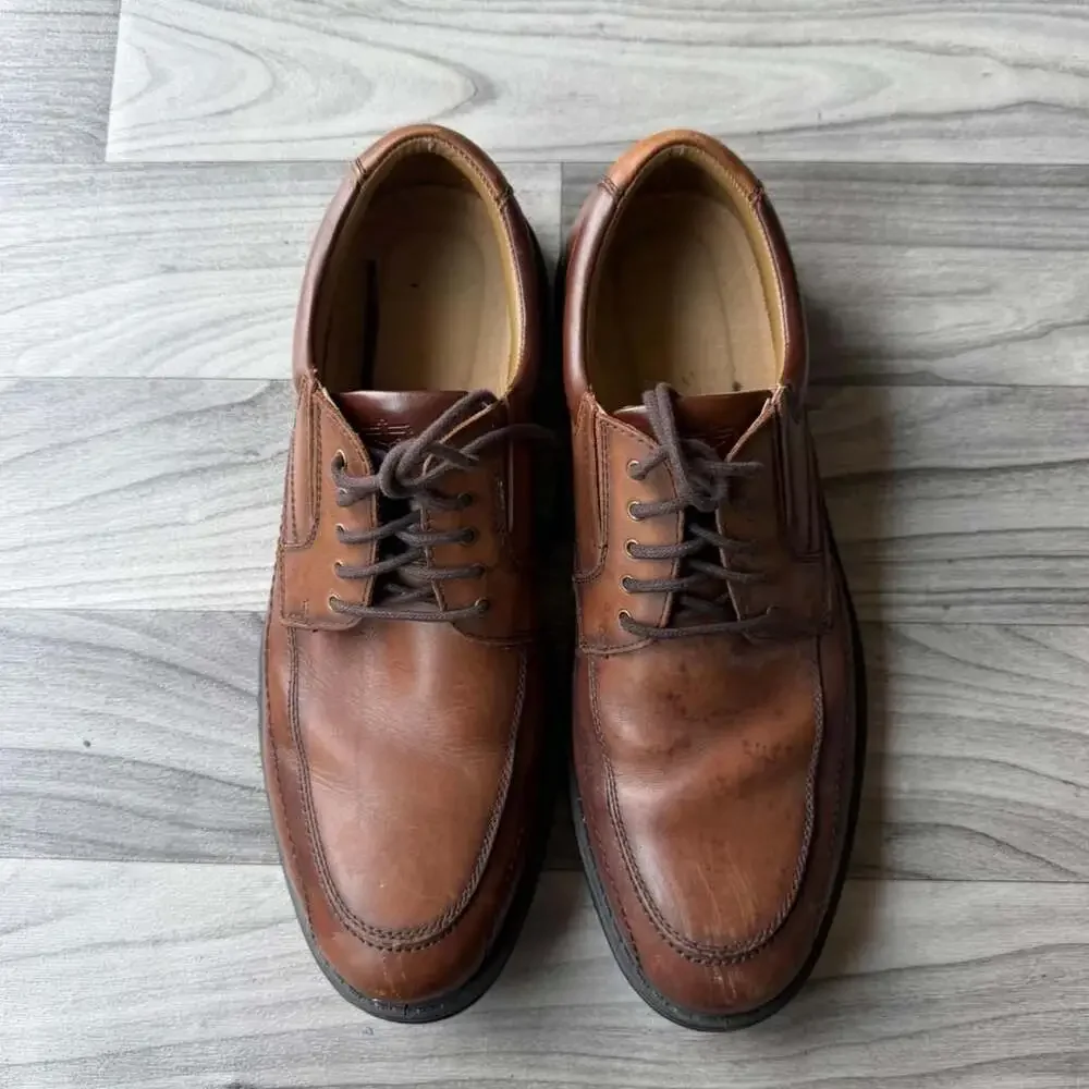 Dockers 90-32765 Brown Leather Oxford Dress Shoes Mens 12